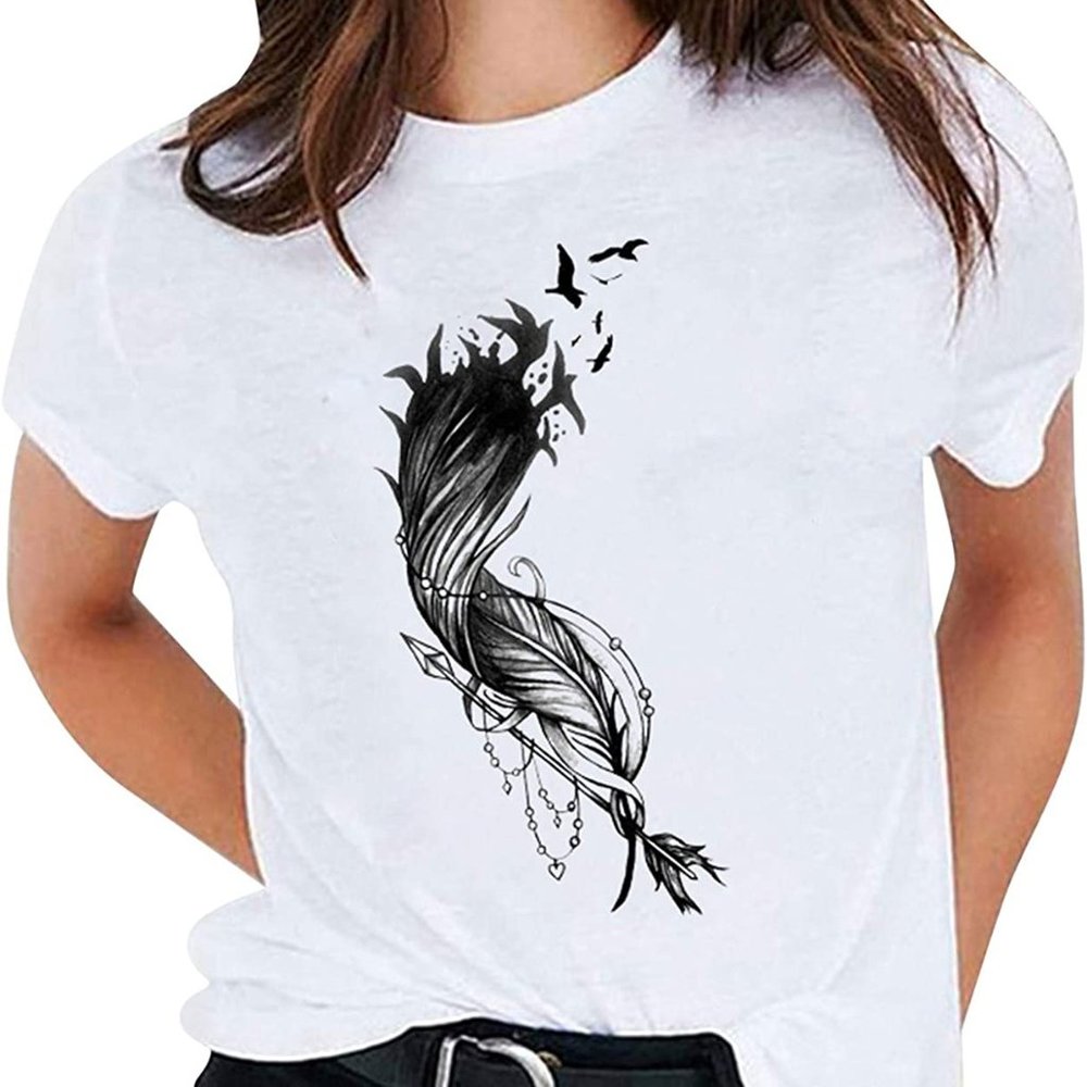 Neck Short Sleeve Casual T-Shirt（Blue，XL）